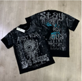 First Row Wake up and Be Fierce Flame Tee Hot-Stamped Rhinestone Washed Vintage Short-Sleeve T-Shirt