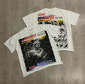 First Row Wake up and Be Fierce Flame Tee Hot-Stamped Rhinestone Washed Vintage Short-Sleeve T-Shirt